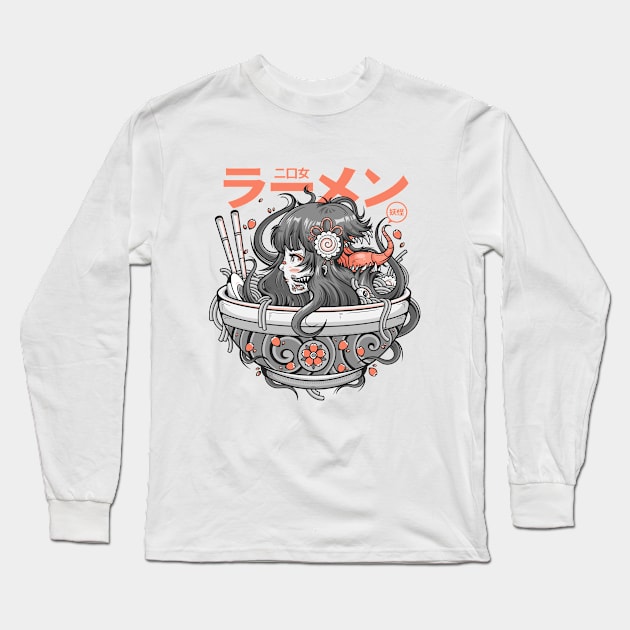 Ramen Yokai Girl Long Sleeve T-Shirt by Bear Noise